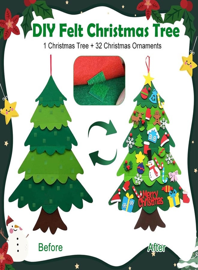 PATPAT® DIY Felt Christmas Tree for Toddlers with Xmas Stockings Ornaments, 3ft Diy Montessori Christmas Tree Felt, Door Wall Hanging Decorations Activities Gifts Toys Party Decor (Not Included Light) - Image 4